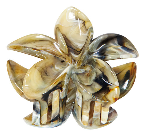 Marbled Large Jaw Style Hair Clip: BROWN