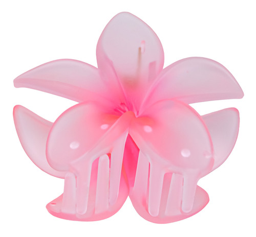 Frosted Large Jaw Style Floral Clip: Pink