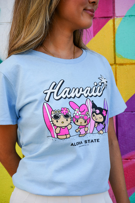 model in Ladies Hello Kitty & Friends Tees - Surf: