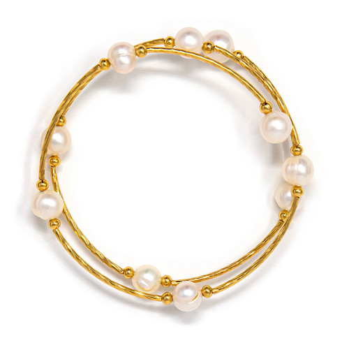 Freshwater Pearl Bangle: White