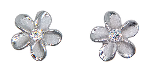 Moana Collection Sterling Silver MINI Stud Earring: Plumeria