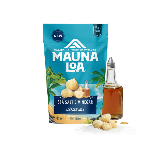 Mauna Loa Macadamia Stand Up Bag 7oz: Sea Salt & Vinegar
