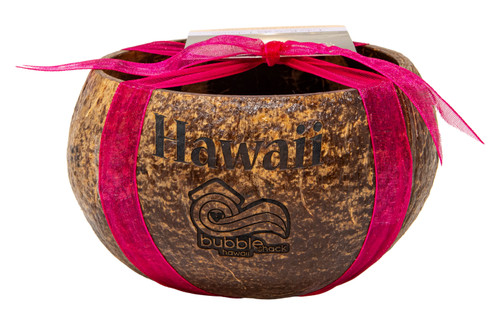 Medium Coconut Shell Soy Candle: Tuberose Side View