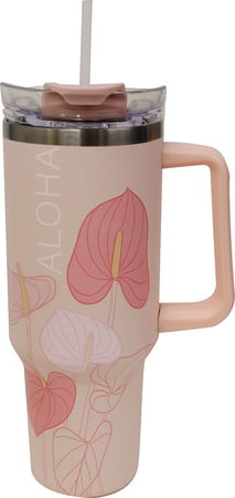 Ruru 　2点　・ウォーターH・CCナチュラル Natural HI Tumbler with Straw: Anthurium