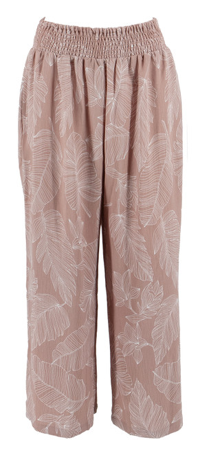 Aloha Palazzo Pants - Mocha Leaf