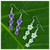 Triple Plumeria Flowers Earrings by Aloha 808 in purple and green