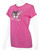 Hello Kitty® & Friends LAS VEGAS Baby Tee - My Melody and Kuromi: Hot Pink
front, left angle of baby tee on mannequin