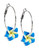 Plumeria Loop Earrings: Blue