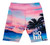 Robin Ruth High Waist Bike Shorts - Cotton Candy Sky (Front)