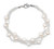 Twisted Torsade Freshwater Pearl Bracelet: Coral