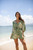 Female model wearing Napua Collection - Cover Ups Monstera Leaf Olive/Tan