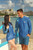 Couple featured in Hawaii Loa Rashguard Longsleeve Blue Tribal Sleeve - UPF 50