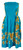 Ladies Elastic Tube Dress - Plumerias: Turquoise Model