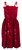Ladies Elastic Tube Dress - Hibiscus Watercolor: Red Model with Strap
