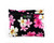 Island Style Cosmetic Pouch - Floral Dream: Black