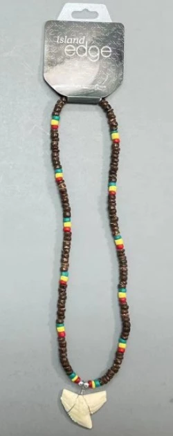 Shark Tooth Necklace With Black Beads