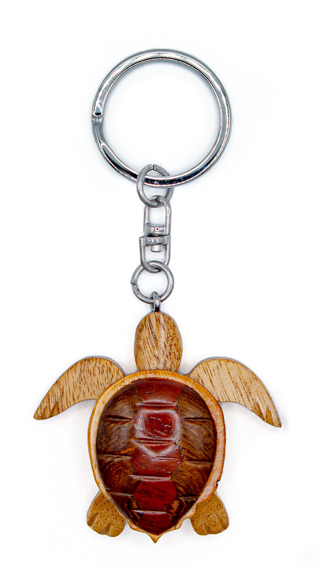 3D Wood Art Keyring - Sea Turtle