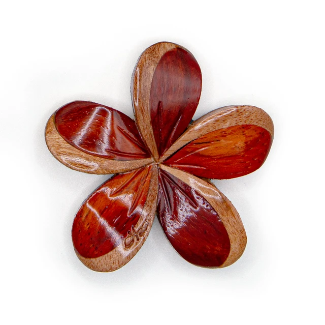 3D Wood Art Keyring - Plumeria