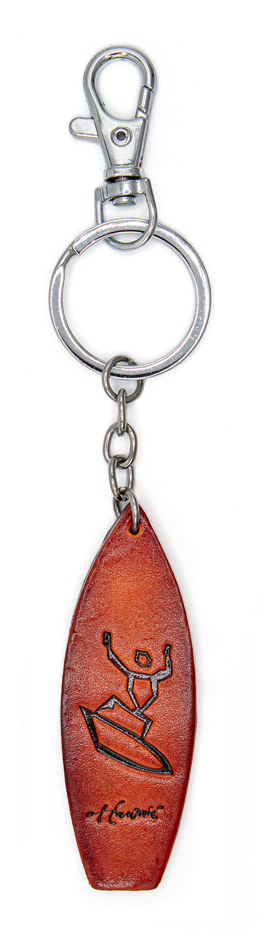 Leather Keyring - Surfboard: Hawaiian Islands