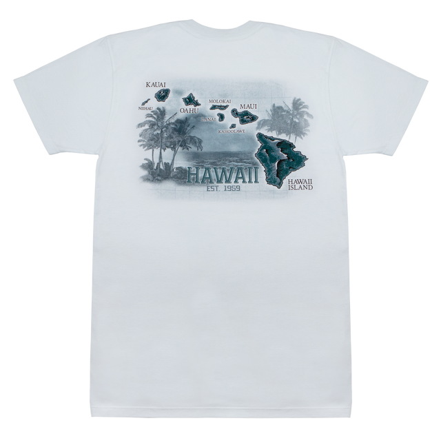 Crew Neck Tee - MAUI Ocean: White