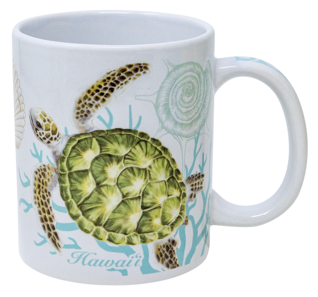 Hawaiian Design Ceramic Mug: Honu Voyage