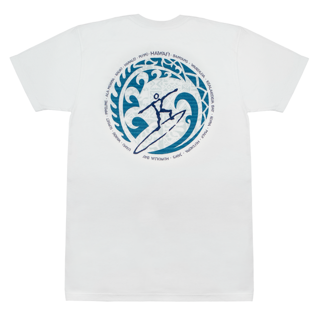 Crew Neck Tee - MAUI Aloha State: White