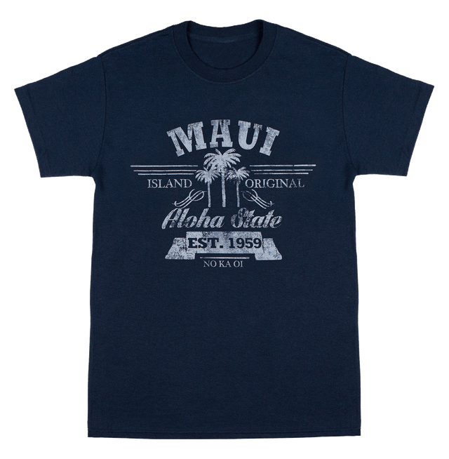 Crew Neck Tee - MAUI Ocean: Black
