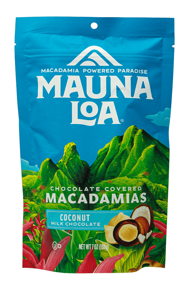 Mauna Loa Macadamia Stand Up Bag 7oz: COCONUT Milk Chocolate