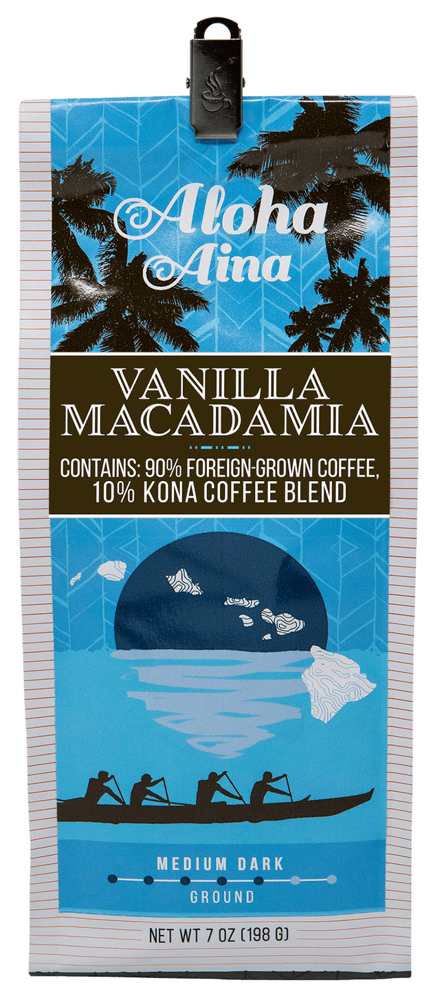 Aloha Aina 10% Kona Coffee Blend* - Vanilla Macadamia Nut