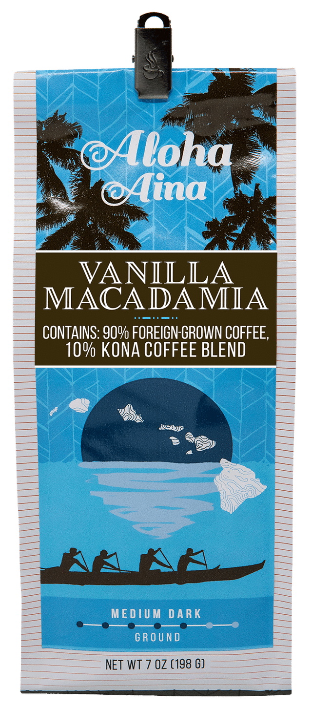 Royal Kona Coffee Vanilla Macadamia Nut – 40oz Medium Roast Ground, 10% Kona Blend