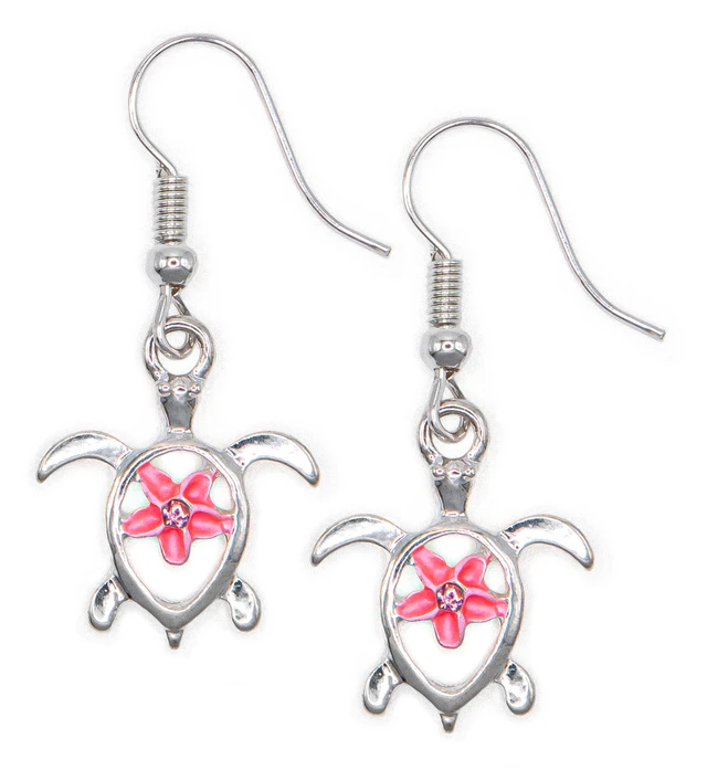 Triple Plumeria Flowers Earrings by Aloha 808: Pink