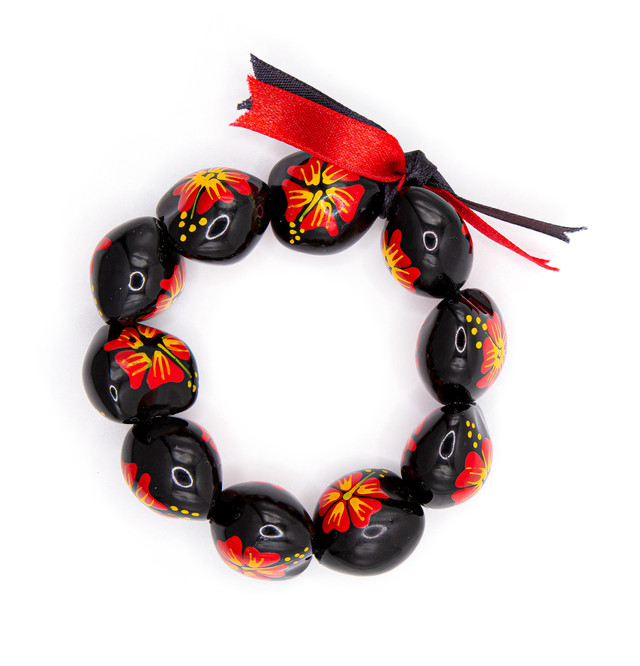Kukui Nut Lei - Painted: Blue