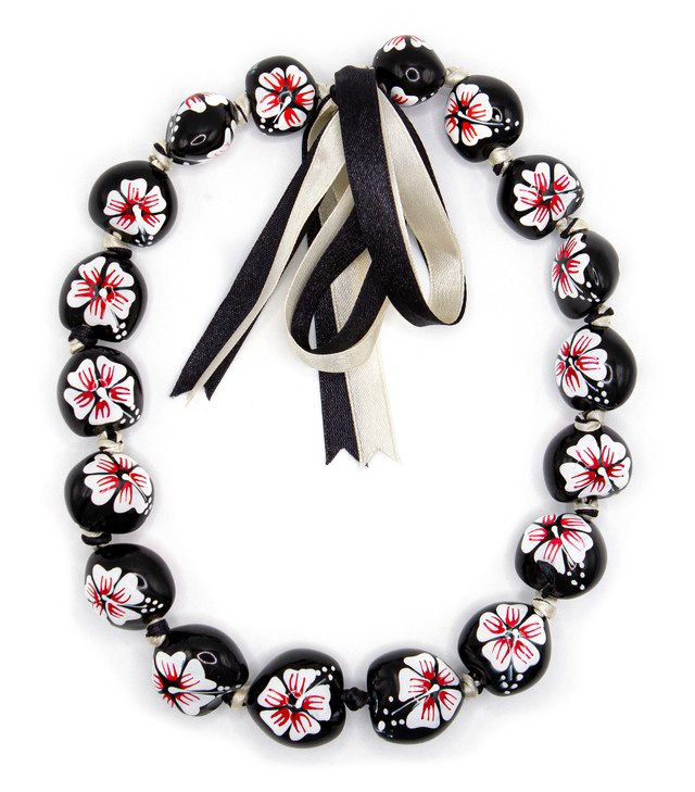 Kukui Nut Lei - Painted: White