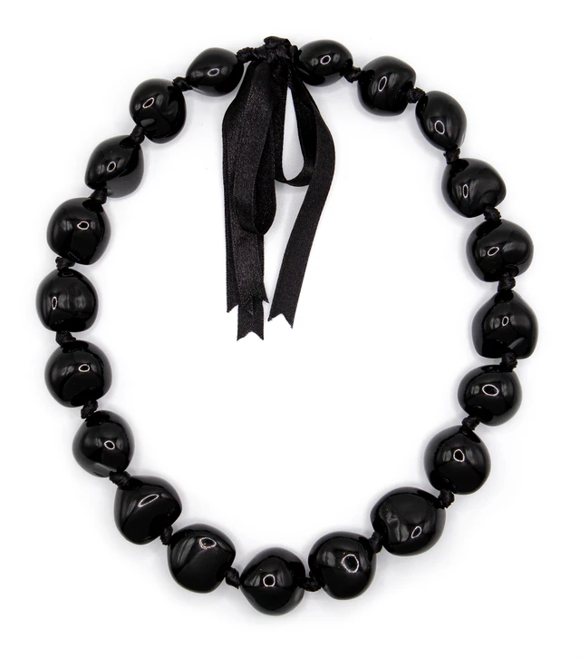 Kukui Nut Lei - Painted: Blue