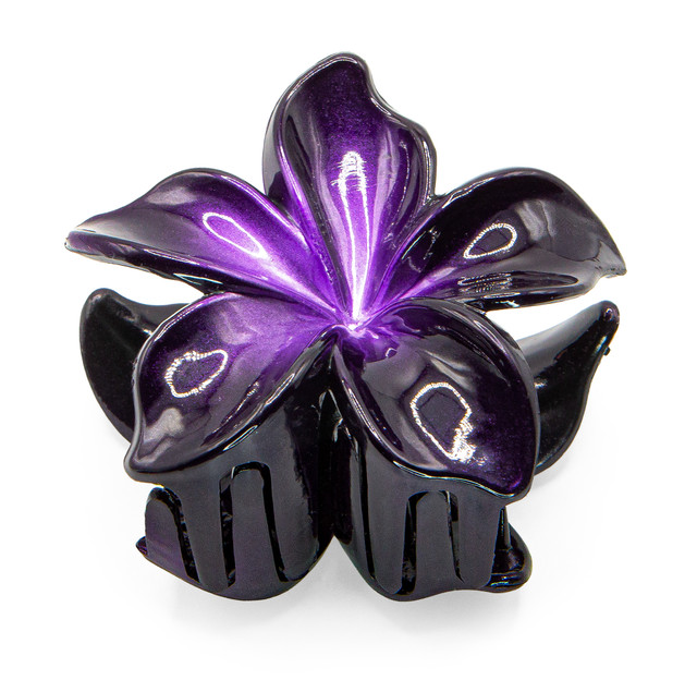 Plain Large Jaw Style Hair Clip: Dark Purple