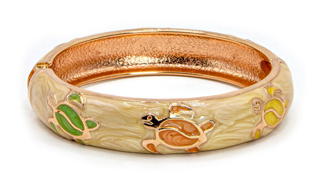 最終値下げ‼️HIJIRI 国花のバングル bangle Large Island Bangle - Honu Design: Cream