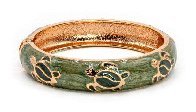Large Island Bangle - Honu Design: Red