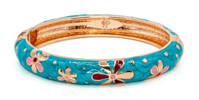 Medium Island Bangle - Flower Design: Red