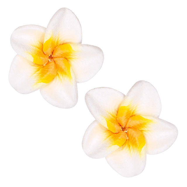 Plumeria Pendant on Corded Necklace: White