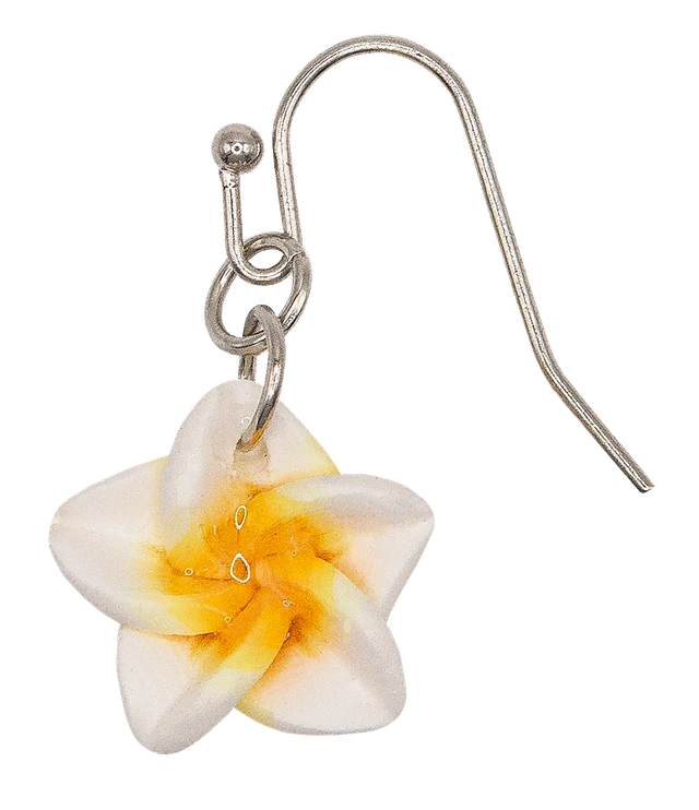 Triple Plumeria Flowers Earrings by Aloha 808: Pink