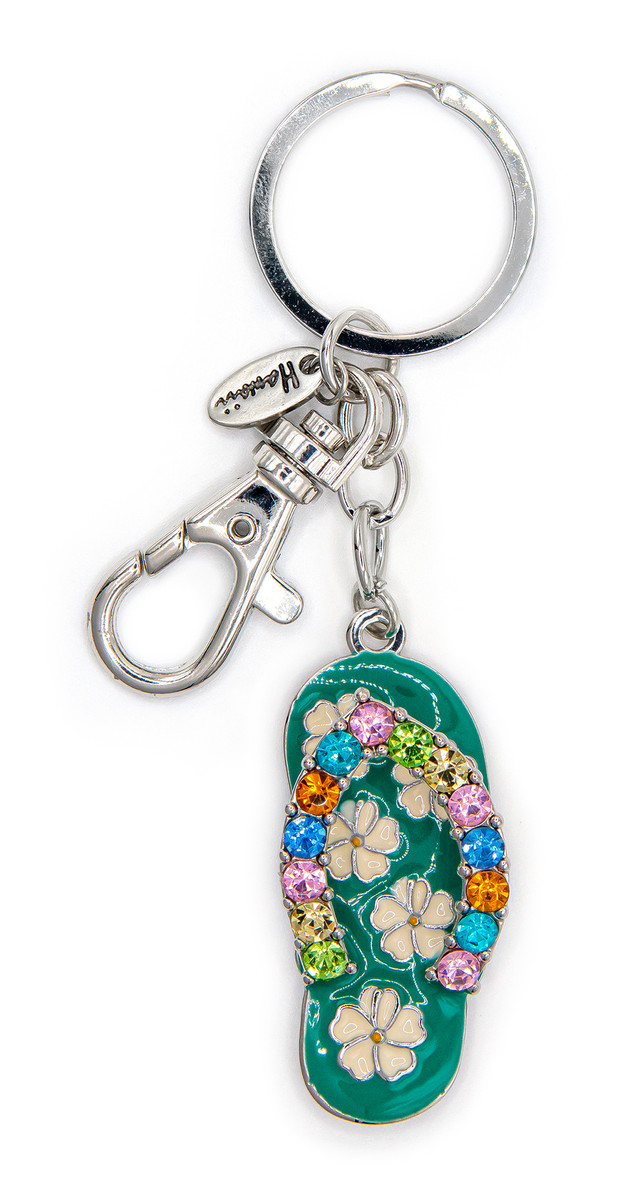 Island Bling Keyring - Flower Sandal: Blue
