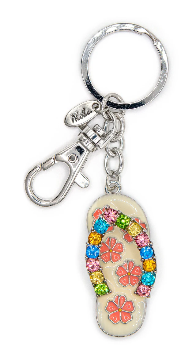 Island Bling Keyring - Hawaii Slipper: Purple