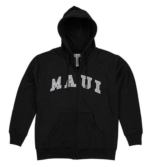 Sweatshirt Zip Up Hoodie - Maui Logo Design: Light Blue