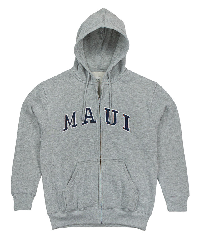 Sweatshirt Zip Up Hoodie - Maui Logo Design: Light Blue