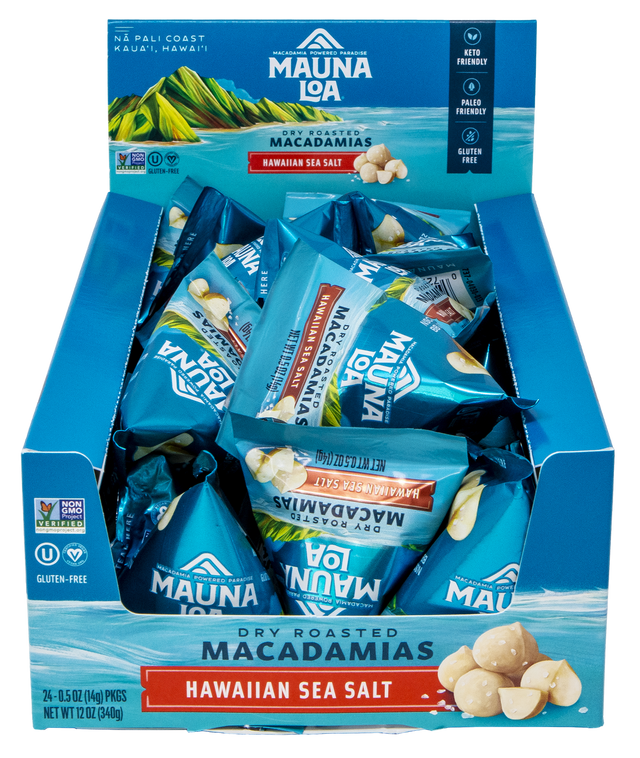 Mauna Loa Macadamia Nut Sample Size Pouch 0.5oz - Sea Salt 24 Pack