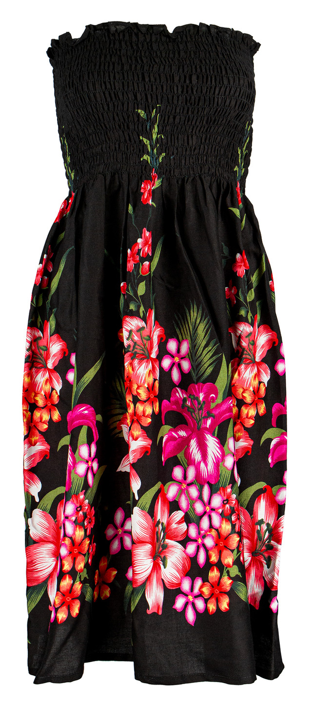 ladies floral dress Harriet Multi Printed Midi | Women's Clothing line silhouette Harriet Multi Floral Printed Midi Dress Ladies Elastic Tube Dress -
