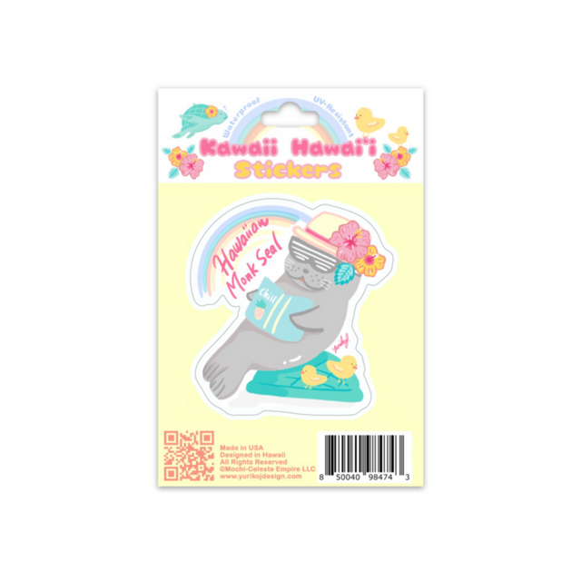 Kawaii Series Stickers - Hawaiian Monk Seal: Chillin