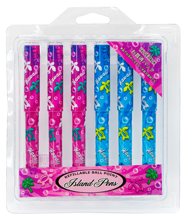 Island Pens 6 Pack - Rainbow Hawaii