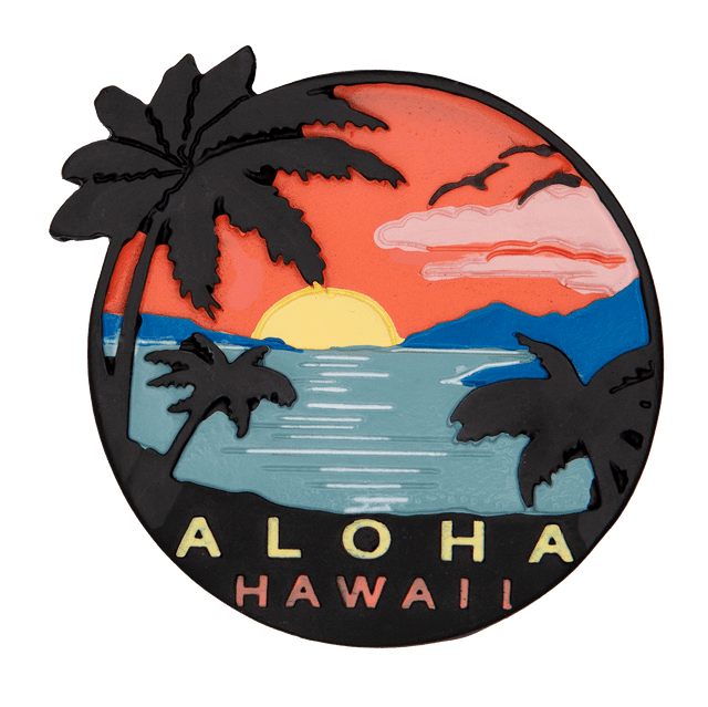 Island Memories Polyresin Magnets - Tropical Sunset