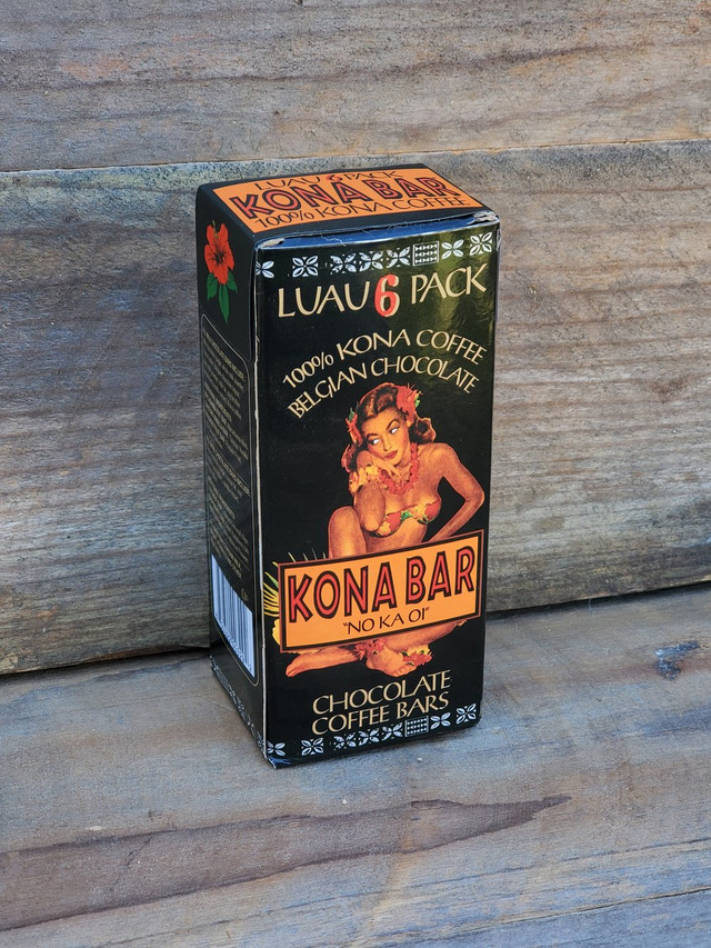Kona Coffee Chocolate Bar: Luau Bar 6 Pack